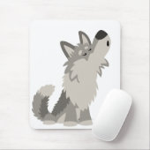 Cute Howling Cartoon Wolf Mousepad Muismat (Met muis)