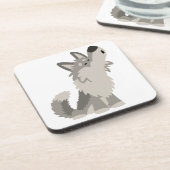 Cute Howling Cartoon Wolf Onderzetters Set (Linkerzijde)