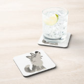 Cute Howling Cartoon Wolf Onderzetters Set (Rechterzijde)