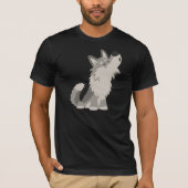Cute Howling Cartoon Wolf T-Shirt (Voorkant)