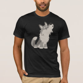 Cute Howling Cartoon Wolf T-Shirt