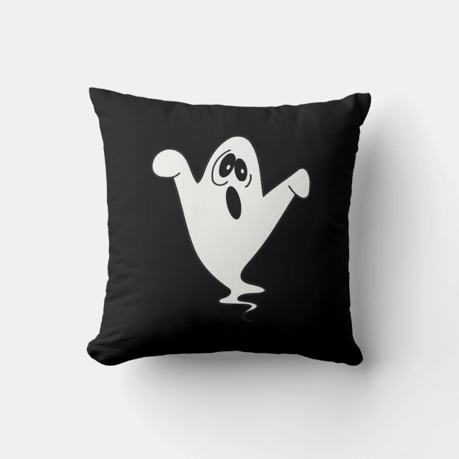 Cute Howling Ghost Halloween Kussen (Voorkant)