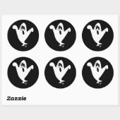Cute Howling Ghost Halloween Ronde Sticker (Vel)