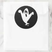 Cute Howling Ghost Halloween Ronde Sticker (Tas)