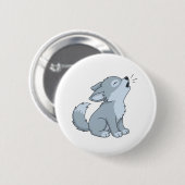Cute Howling Wolf Pup Ronde Button 5,7 Cm (Voorkant /achterkant)