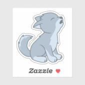 Cute Howling Wolf Pup Sticker (Vel)