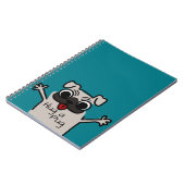 Cute Hug een Blauwgroen Pug Notitieboek (Linkerzijde)