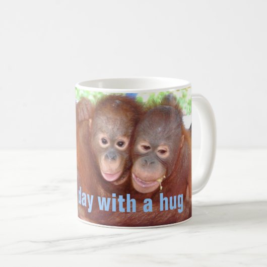 Cute Hug-Mok bij dieren Koffiemok (Voorkant rechts)