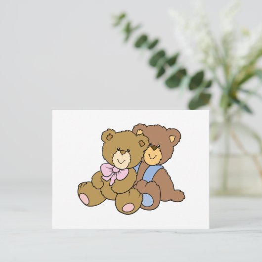 Cute Hugging Friends Beren Briefkaart (Staand voorkant)
