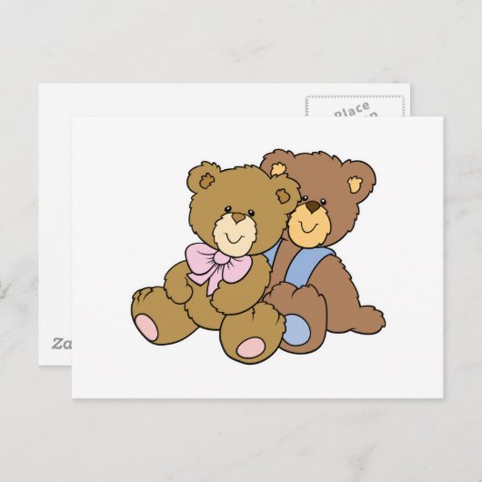 Cute Hugging Friends Beren Briefkaart (Voorkant / Achterkant)