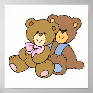 Cute Hugging Friends Beren Poster