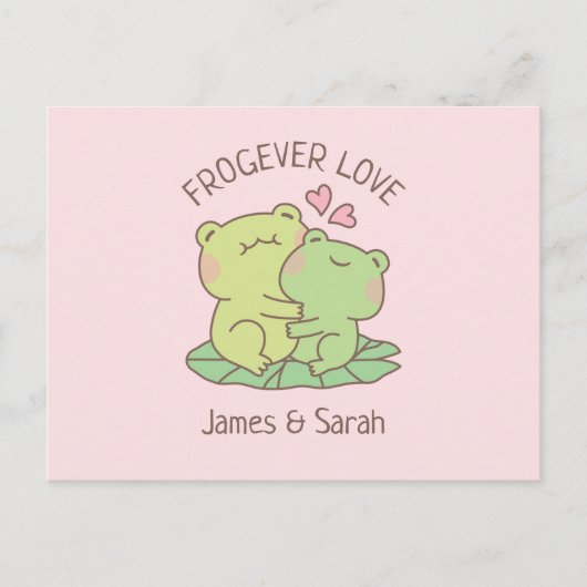 Cute Hugging Frogs Froswitching Love Valentijnsdag Briefkaart (Voorkant)