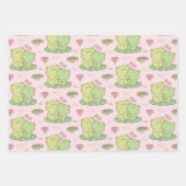 Cute hugging Frogs in Love Pattern Pink Inpakpapier Vel (Voorkant)