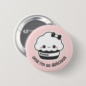 Cute Hugs en Kisses Cupcake Ronde Button 5,7 Cm (Voorkant /achterkant)