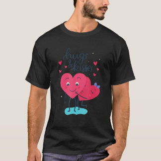 Cute Hugs en Kisses Hearts Love Couples T-shirt