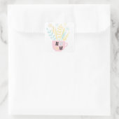 Cute Hugs en Kisses xoxo Kinder Square Sticker (Tas)