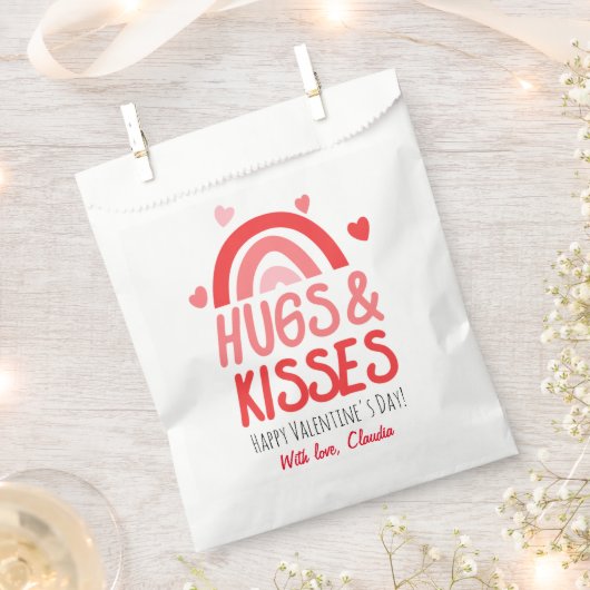 Cute Hugs & Kisses Happy Valentine Day Bedankzakje (Geknipt)