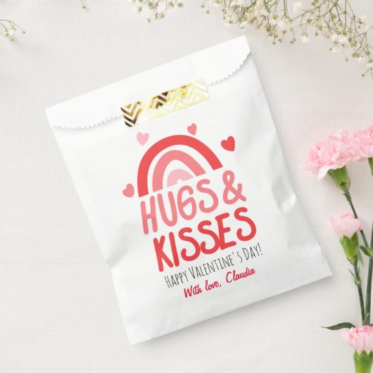 Cute Hugs & Kisses Happy Valentine Day Bedankzakje (Gezegeld)