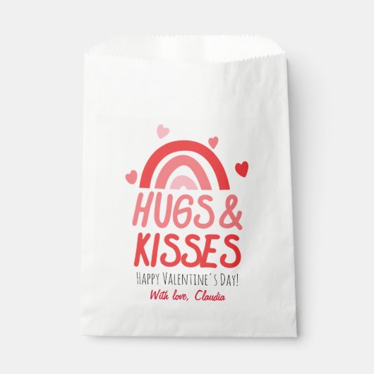 Cute Hugs & Kisses Happy Valentine Day Bedankzakje (Voorkant)