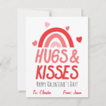 Cute Hugs & Kisses Valentijnsdag Kinder klaslokaal