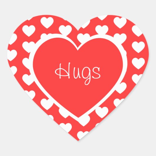 Cute Hugs Valentijnsdag Hart Sticker (Voorkant)