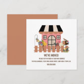 Cute Huis | Aankondiging van verhuizing naar nieuw (Voorkant / Achterkant)