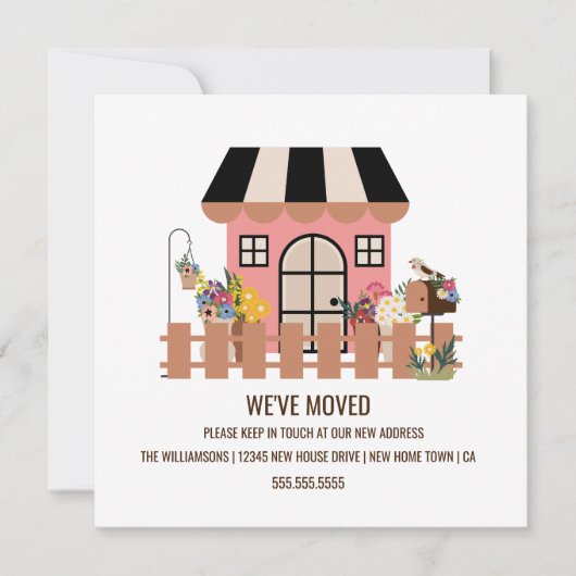 Cute Huis | Aankondiging van verhuizing naar nieuw (Voorkant)