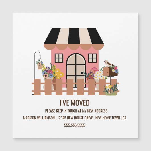 Cute Huis | Aankondiging van verhuizing naar nieuw (Voorkant)