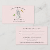 Cute huisdier afspraakherinnering voor verzorging visitekaartje (Voorkant / Achterkant)