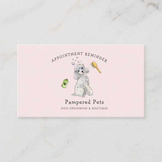 Cute huisdier afspraakherinnering voor verzorging visitekaartje (Voorkant)