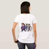 Cute huisdier cartoon T-shirt (Achterkant volledig)
