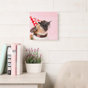 Cute huisdier hond foto vierkante klok