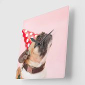 Cute huisdier hond foto vierkante klok (Hoek)