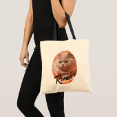 Cute huisdier kat foto script naam tote bag (Voorkant (product))