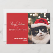 Cute huisdier kat kerstkaart (Voorkant)