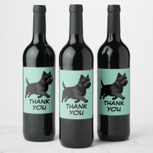 Cute huisdieren silhouetten ontwerp - Honden 1 + t Wijn Etiket