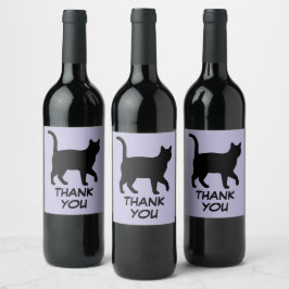 Cute huisdieren silhouetten ontwerp - Katten 1 + t Wijn Etiket
