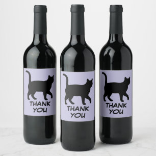 Cute huisdieren silhouetten ontwerp - Katten 1 + t Wijn Etiket