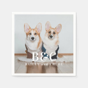 Cute huisdierhond foto met naam servet