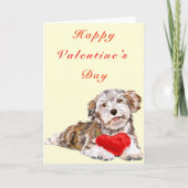 Cute huisdierhond met hart cadeau Valentijnsdag ka Kaart (Voorkant)