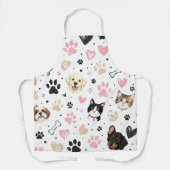 Cute huisdierliefhebber schort met katten, honden, (Voorkant)