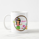 Cute Hula Girl Hawaiian Luau Gedekte Mok (Links)