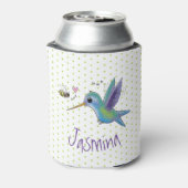 Cute hummingbird and bee cartoon illustration blikjeskoeler (Blikje Achterkant)