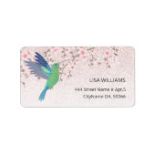 Cute Hummingbird Cherry Blossom  Etiket (Voorkant)