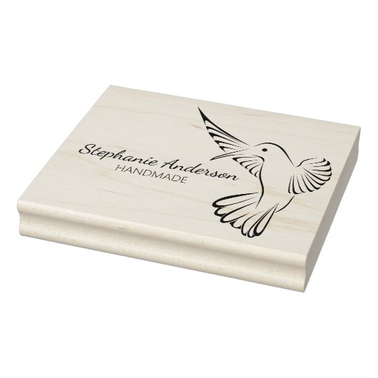 Cute Hummingbird Custom Handmade Large Rubberstempel (Stempel)