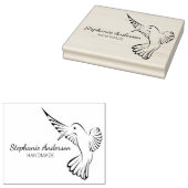 Cute Hummingbird Custom Handmade Large Rubberstempel (Gestempeld)