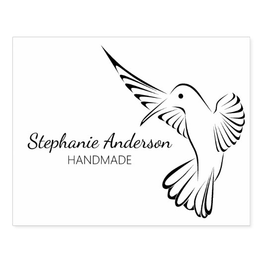 Cute Hummingbird Custom Handmade Large Rubberstempel (Afrduk)
