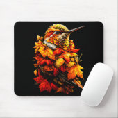 Cute Hummingbird Fall Leaves Forest Vibes Autumn A Muismat (Met muis)