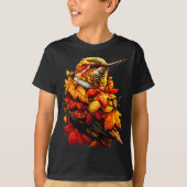 Cute Hummingbird Fall Leaves Forest Vibes Autumn A T-shirt (Voorkant)