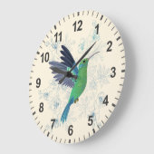 Cute Hummingbird Floral Grote Klok (Hoek)